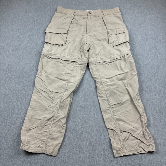 Columbia Pants Mens 36 Beige GRT Convertible Cargo Utility Outdoor Hiking Camp - Picture 1 of 15